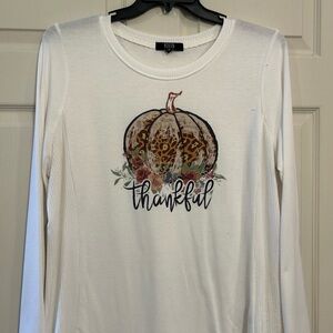 White Thankful Pumpkin Long Sleeve Shirt